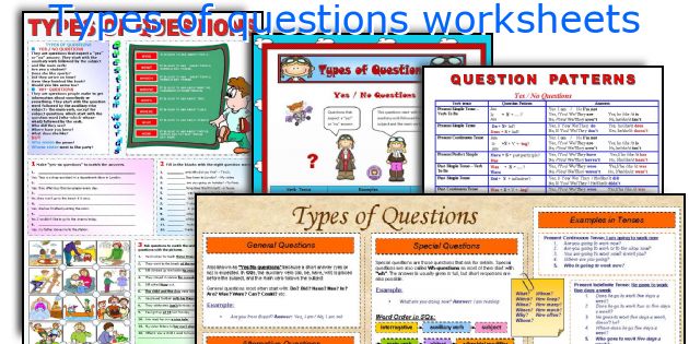 Types of questions worksheets