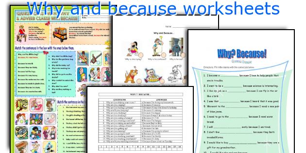 Why and because worksheets