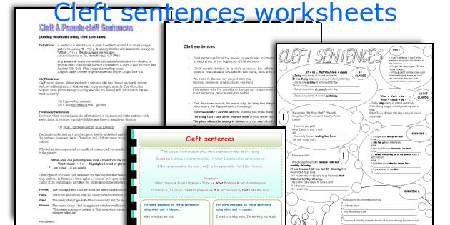 Cleft sentences worksheets