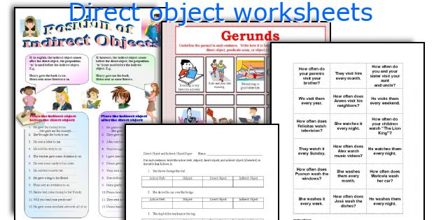 Direct object worksheets