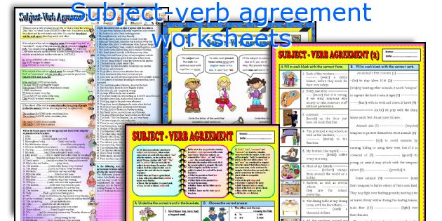 Subject-verb agreement worksheets