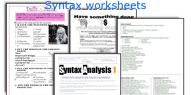 Syntax worksheets