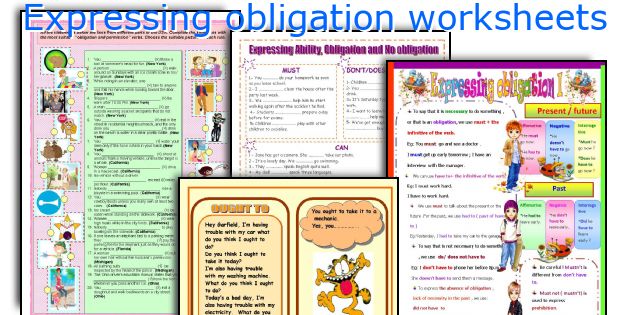 Expressing obligation worksheets