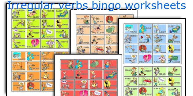 Irregular verbs bingo worksheets