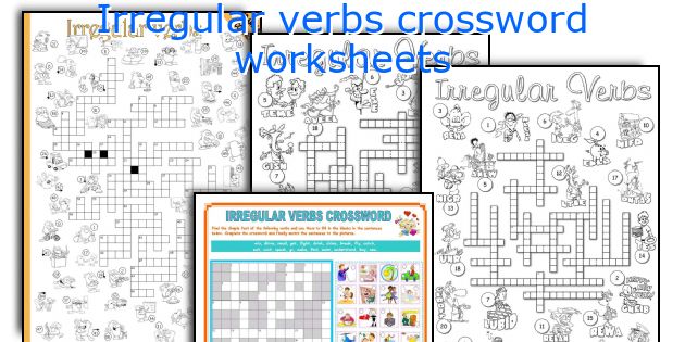 Irregular verbs crossword worksheets