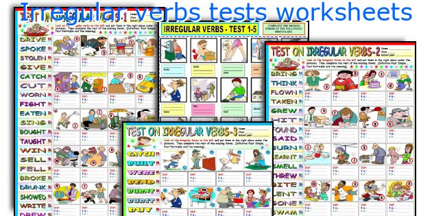 Irregular verbs tests worksheets