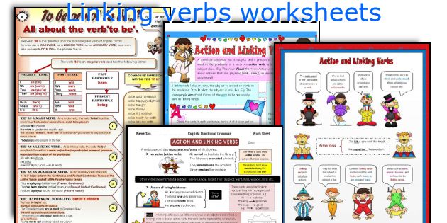 Linking verbs worksheets