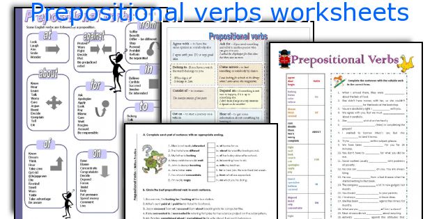 Prepositional verbs worksheets