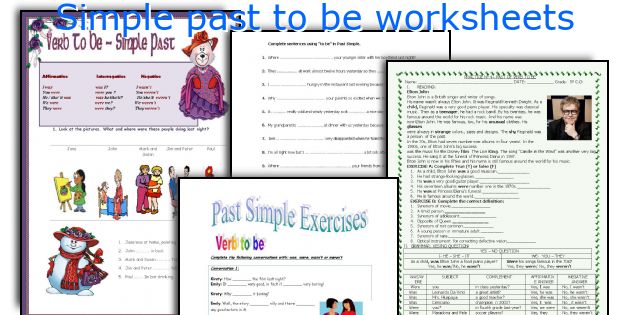 Simple past to be worksheets