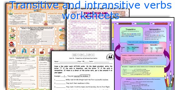 Transitive and intransitive verbs worksheets