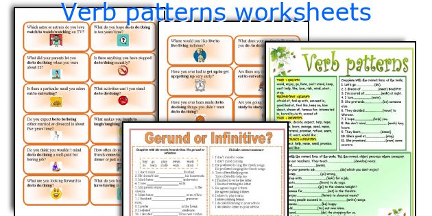 Verb patterns worksheets