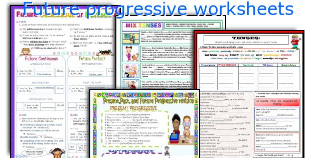 Future progressive worksheets