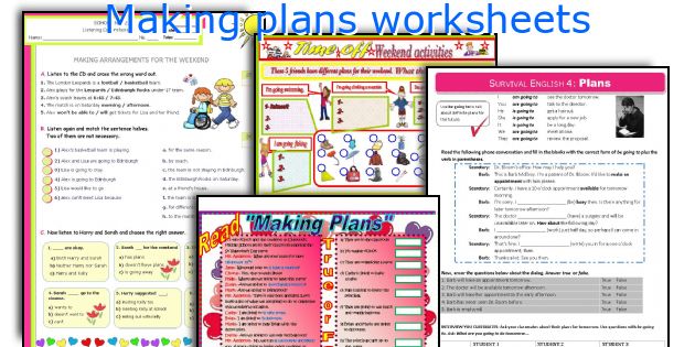 Making plans worksheets