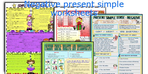 Negative present simple worksheets