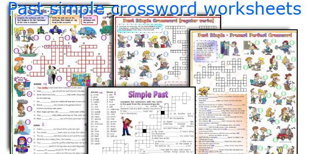 Past simple crossword worksheets
