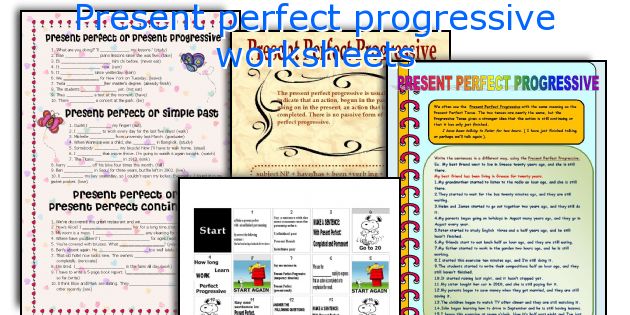 Present perfect progressive worksheets