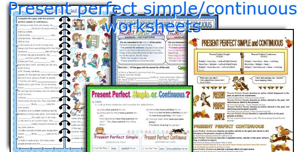 Present perfect simple/continuous worksheets