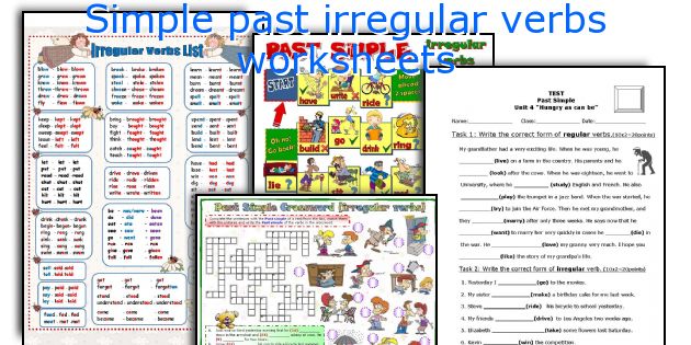 Simple past irregular verbs worksheets