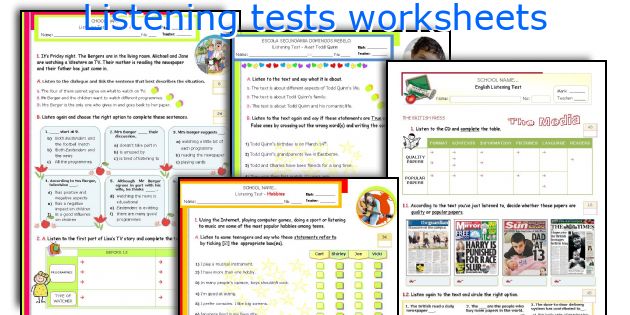 Listening tests worksheets