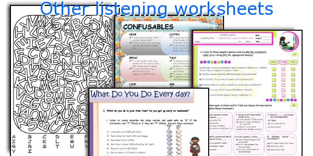 Other listening worksheets