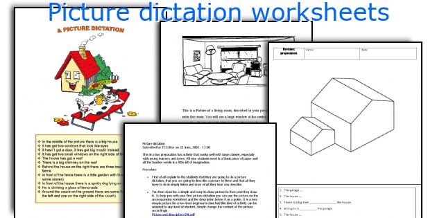Picture dictation worksheets