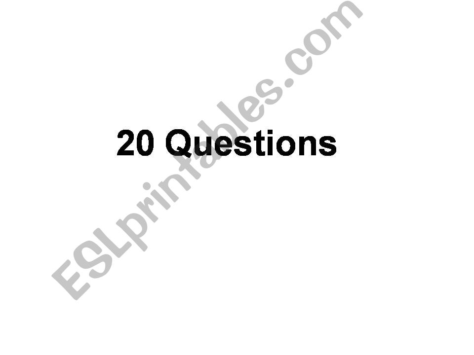 ESL - English PowerPoints: 20 Questions