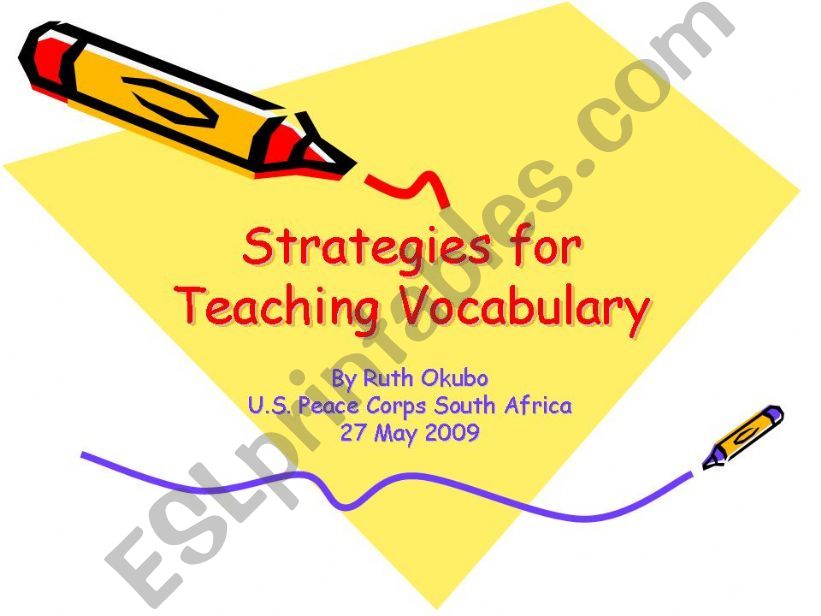 Esl english powerpoints strategies for teaching vocabulary