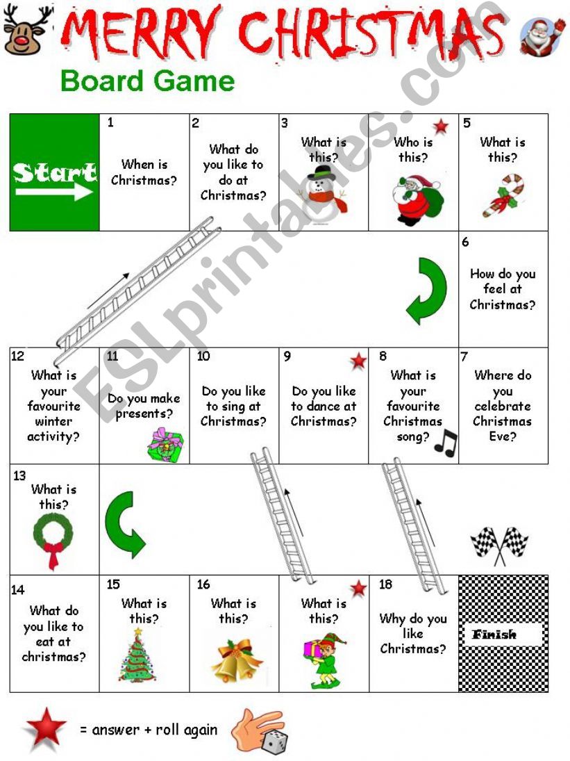 ESL - English PowerPoints: Christmas Board Game