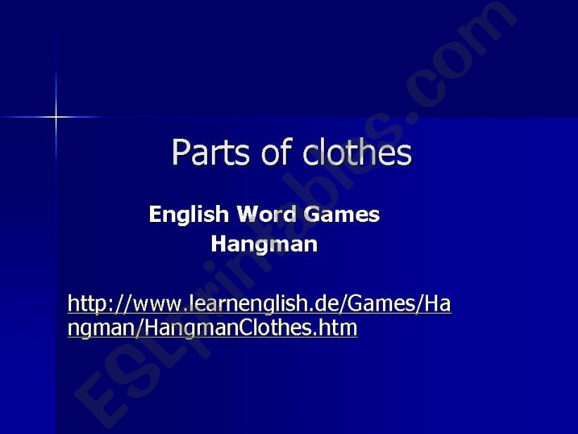ESL - English PowerPoints: Parts of clothes
