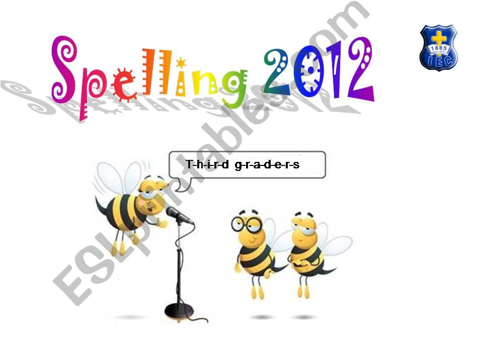 Esl english powerpoints abc spelling bee