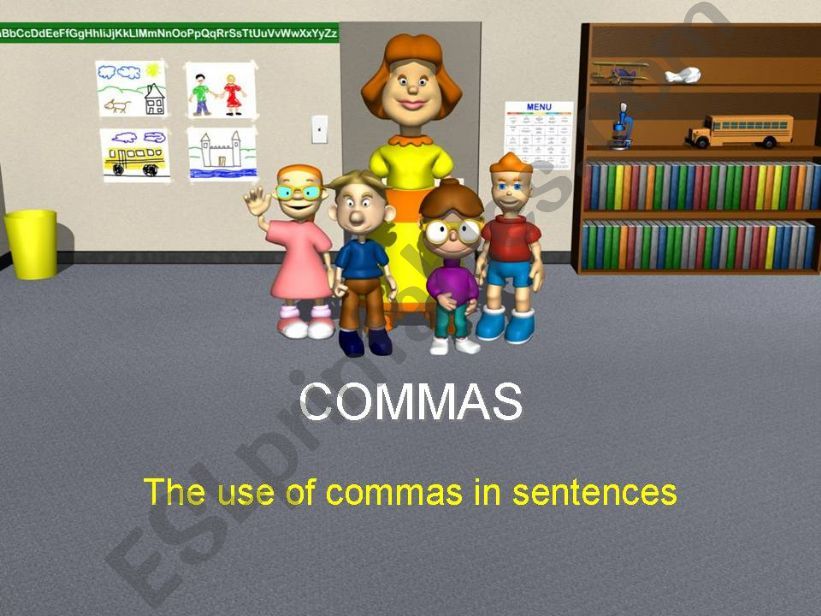 Esl english powerpoints use of commas in sentences