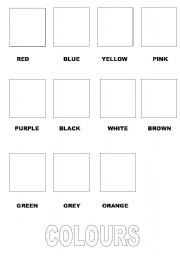 English Worksheet: colours