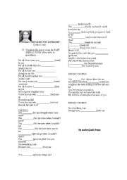 English Worksheet: Song for Past Simple-Because you loved me