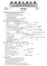 English Worksheet: Beginner test