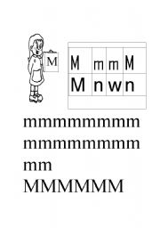 English worksheet: letter M