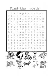 English Worksheet: find the words