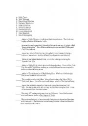 English Worksheet: American Authors