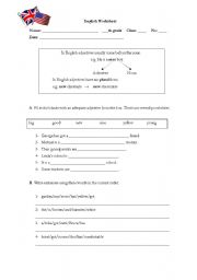 English Worksheet: The adjectives (comparative degree)