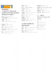 English Worksheet: Find the opposite words