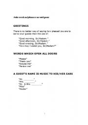 English Worksheet: Polite Words and Phrases to use with Customers