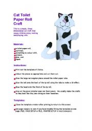 English Worksheet: Cat Toilet Paper Roll Craft