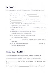 English Worksheet: in case