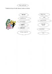 English Worksheet: Greetings (English-Spanish)