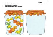 English Worksheet: candies in the jar