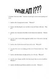 English Worksheet: Spelling Riddles