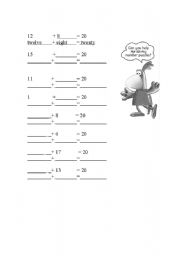 English Worksheet: writing numbers and math