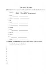 English Worksheet: the best or the worst