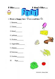 English Worksheet: FOOD