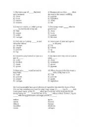 English Worksheet: Food and clothes