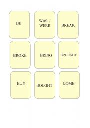 Memory game: irregular verbs